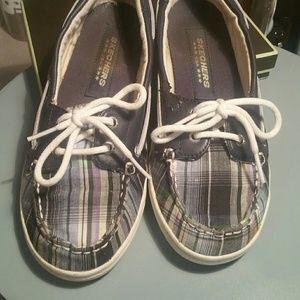 Skechers plaid boat shoes